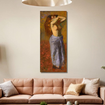 Donna In Accappatoio Blu Con Il Busto Scoperto Edgar Degas edg167 quadro stampato su tela