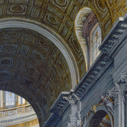 Interno Di San Pietro Roma Giovanni Paolo Pannini gpp12 quadro stampato su tela