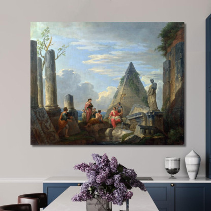 Rovine Romane Con Figure Giovanni Paolo Pannini gpp20 quadro stampato su tela