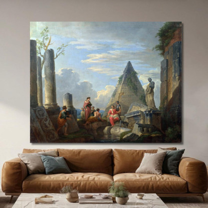 Rovine Romane Con Figure Giovanni Paolo Pannini gpp20 quadro stampato su tela