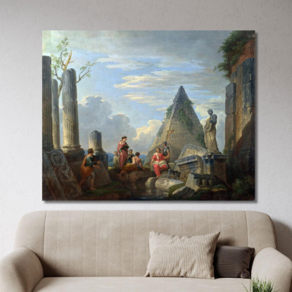 Rovine Romane Con Figure Giovanni Paolo Pannini gpp20 quadro stampato su tela