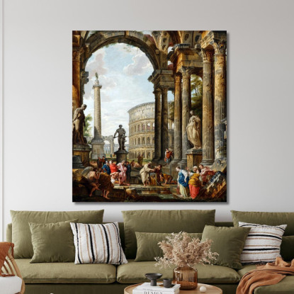 Il Filosofo Diogene Getta La Sua Ciotola Giovanni Paolo Pannini gpp24 quadro stampato su tela