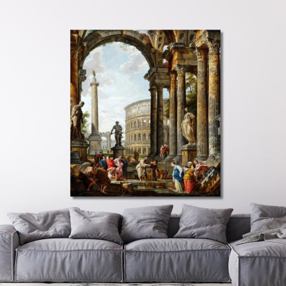 Il Filosofo Diogene Getta La Sua Ciotola Giovanni Paolo Pannini gpp24 quadro stampato su tela