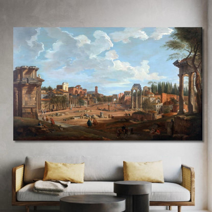 Vista Di Roma Giovanni Paolo Pannini gpp26 quadro stampato su tela