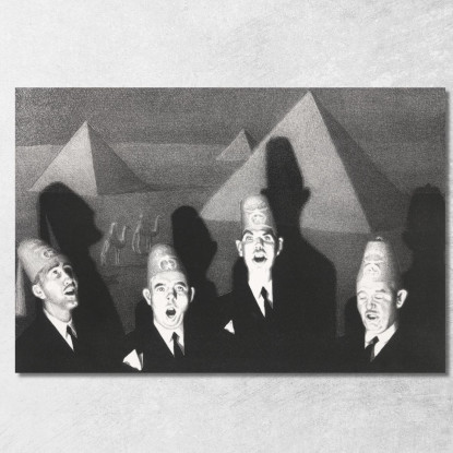 Quartetto Di Shriner Grant Wood gwo4 quadro stampato su tela