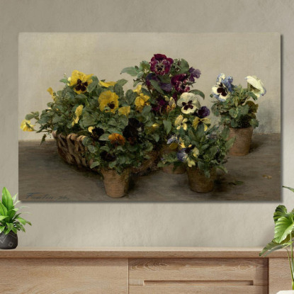Viole Del Pensiero Henri Fantin-Latou hfl8 quadro stampato su tela