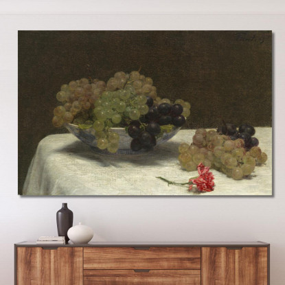 Natura Morta Con Uva E Garofano Henri Fantin-Latou hfl21 quadro stampato su tela