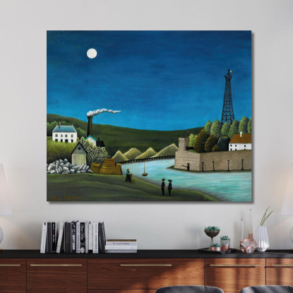 La Senna A Suresnes Henri Rousseau hrs10 quadro stampato su tela