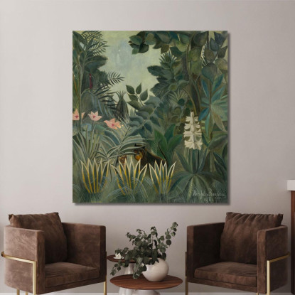 La Giungla Equatoriale Henri Rousseau hrs32 quadro stampato su tela
