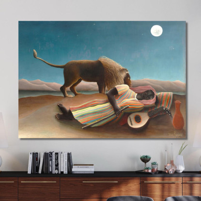 La Zingara Addormentata Henri Rousseau hrs37 quadro stampato su tela