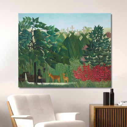 La Cascata Henri Rousseau hrs40 quadro stampato su tela