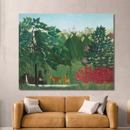 La Cascata Henri Rousseau hrs40 quadro stampato su tela