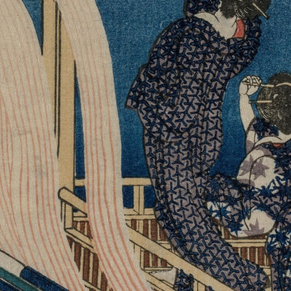 Poesia Di Fujiwara No Yoshitaka katsushika hokusai khk49 quadro stampato su tela