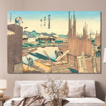 Tatekawa Nell'Honjo katsushika hokusai khk72 quadro stampato su tela