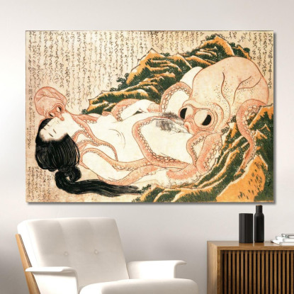 Il Sogno Della Moglie Del Pescatore katsushika hokusai khk77 quadro stampato su tela