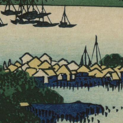 Tsukudajima In Musashi Province katsushika hokusai khk96 quadro stampato su tela