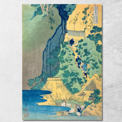 Santuario Kannon Alle Cascate Kiyo Sakanoshita Tokaido katsushika hokusai khk105 quadro stampato su tela