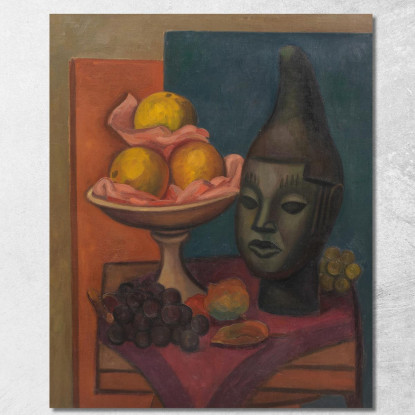 Natura Morta Con Testa Di Benin Mark Gertler mgr23 quadro stampato su tela