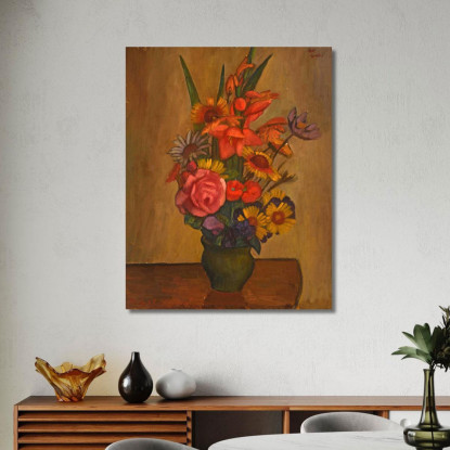 Natura Morta Vaso Con Fiori Mark Gertler mgr27 quadro stampato su tela