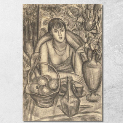 Studio Di Cena Per Il Ritratto Di Natalie Denny Mark Gertler mgr29 quadro stampato su tela