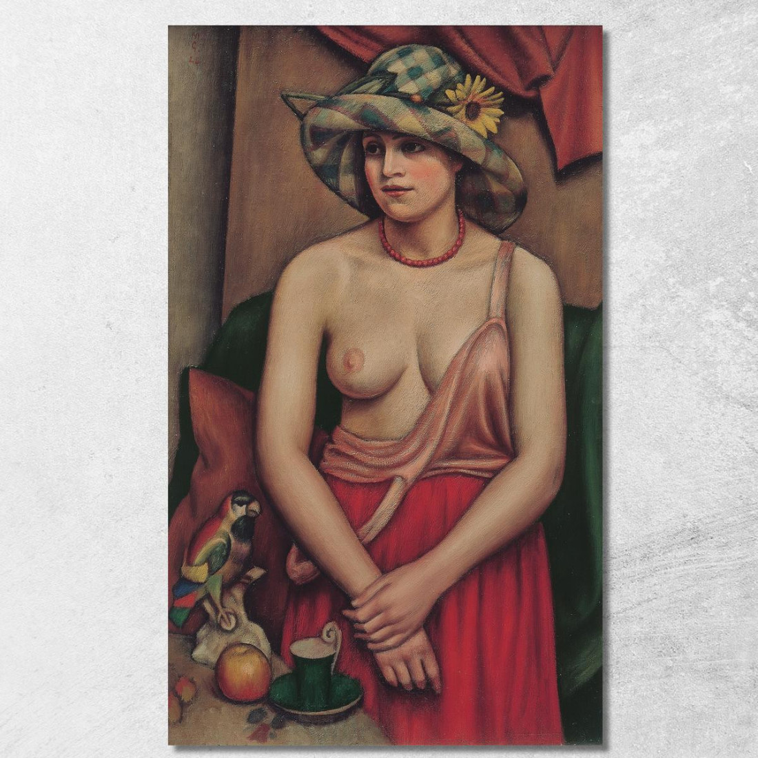 Il Cappello Di Paglia Mark Gertler mgr34 quadro stampato su tela