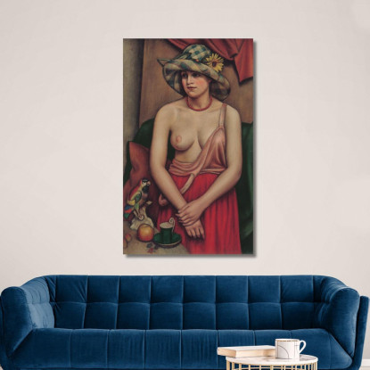 Il Cappello Di Paglia Mark Gertler mgr34 quadro stampato su tela