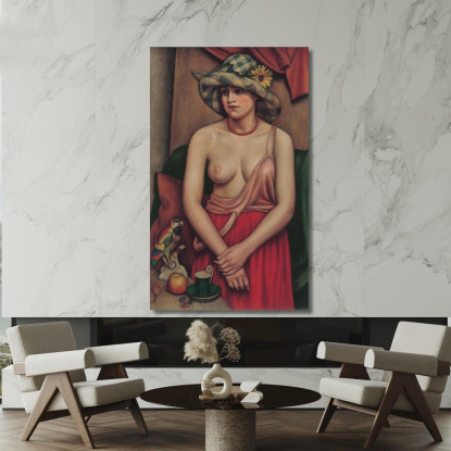 Il Cappello Di Paglia Mark Gertler mgr34 quadro stampato su tela