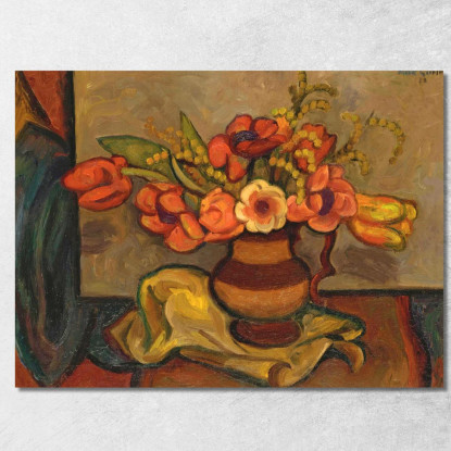 Tulipani E Mimosa Mark Gertler mgr37 quadro stampato su tela