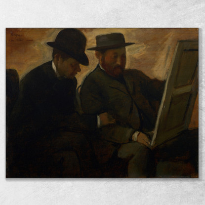 Paul Lafond E Alphonse Cherfils Esaminano Un Dipinto Edgar Degas edg221 quadro stampato su tela