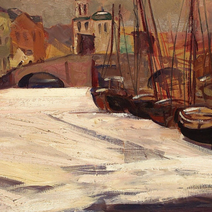 Tartu Invernale Con Emajõgi Nikolai Triik ntr45 quadro stampato su tela