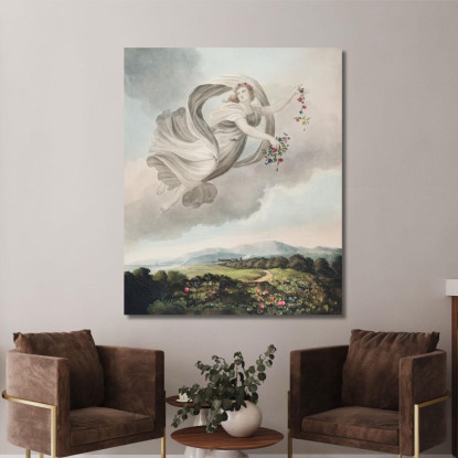 Flora Dispensa I Suoi Favori Sulla Terra Dal Tempio Di Flora Robert John Thornton rjt6 quadro stampato su tela