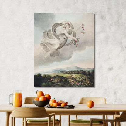 Flora Dispensa I Suoi Favori Sulla Terra Dal Tempio Di Flora Robert John Thornton rjt6 quadro stampato su tela