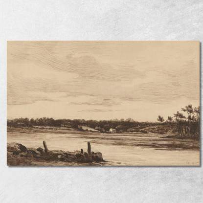 Il Fiume Loing Ai Margini Della Foresta Di Fontainebleau Théodore Rousseau trs39 quadro stampato su tela