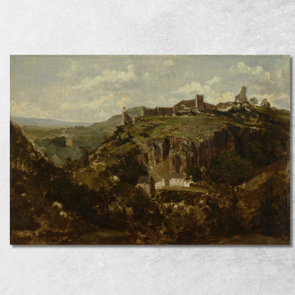 Villaggio Dell'Alvernia Théodore Rousseau trs49 quadro stampato su tela