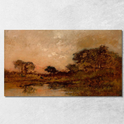 Stagno Al Crepuscolo Théodore Rousseau trs53 quadro stampato su tela