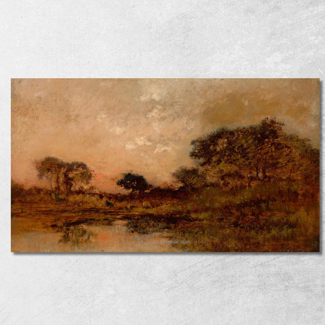 Stagno Al Crepuscolo Théodore Rousseau trs53 quadro stampato su tela