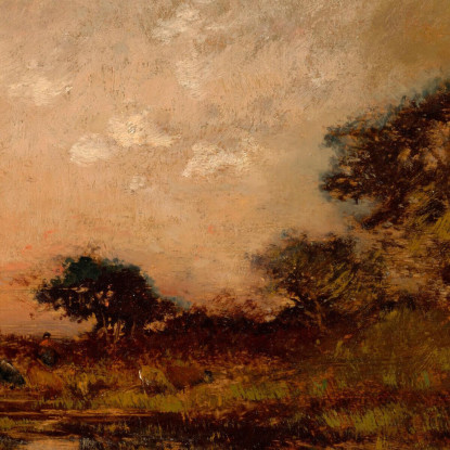 Stagno Al Crepuscolo Théodore Rousseau trs53 quadro stampato su tela