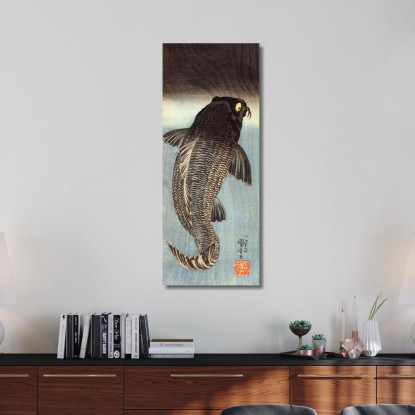 Carpa Nera Utagawa Kuniyoshi ukn4 quadro stampato su tela