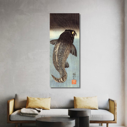 Carpa Nera Utagawa Kuniyoshi ukn4 quadro stampato su tela