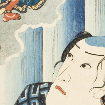 Chicken Tsunagoro Utagawa Kuniyoshi ukn7 quadro stampato su tela