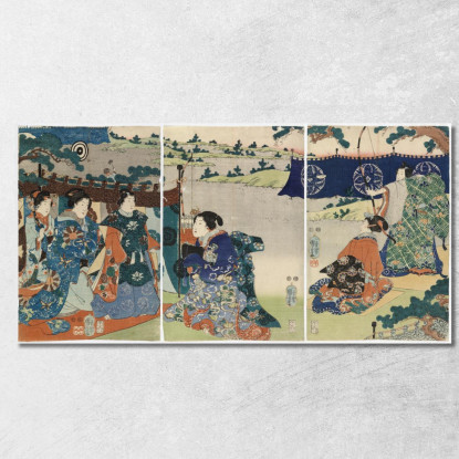 Dalla Storia Di Genji Utagawa Kuniyoshi ukn11 quadro stampato su tela