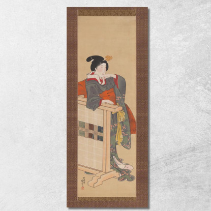 Dama Di Compagnia Al Castello Di Edo Utagawa Kuniyoshi ukn20 quadro stampato su tela