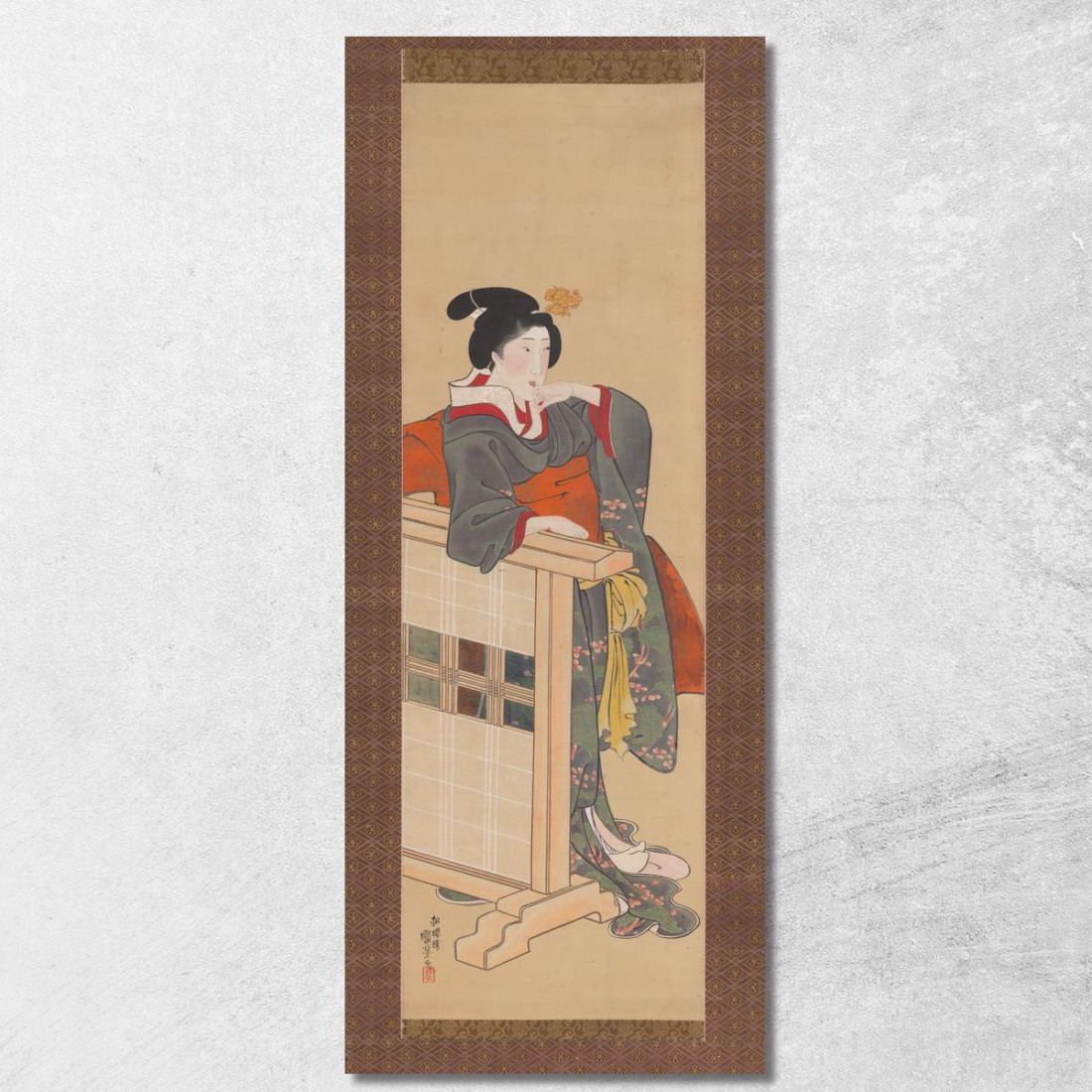 Dama Di Compagnia Al Castello Di Edo Utagawa Kuniyoshi ukn20 quadro stampato su tela