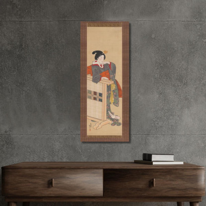 Dama Di Compagnia Al Castello Di Edo Utagawa Kuniyoshi ukn20 quadro stampato su tela