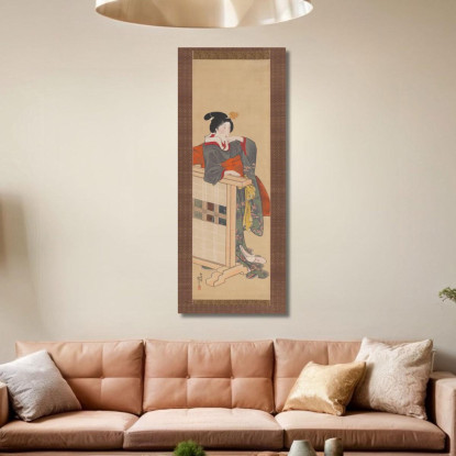 Dama Di Compagnia Al Castello Di Edo Utagawa Kuniyoshi ukn20 quadro stampato su tela