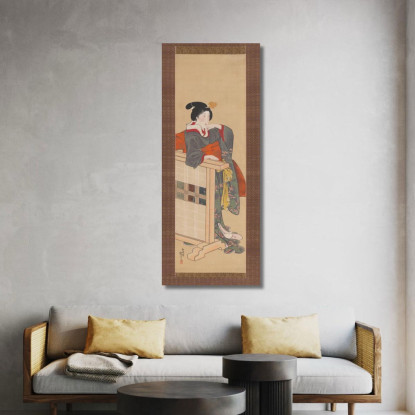 Dama Di Compagnia Al Castello Di Edo Utagawa Kuniyoshi ukn20 quadro stampato su tela