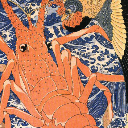 Aragosta Utagawa Kuniyoshi ukn21 quadro stampato su tela