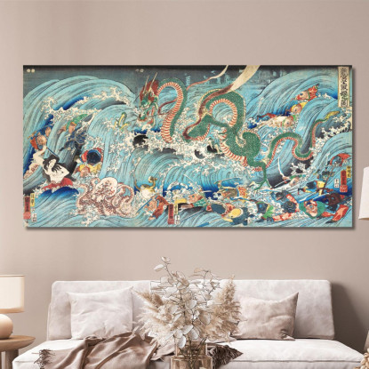 Recupero Del Gioiello Rubato Dal Palazzo Del Re Drago Utagawa Kuniyoshi ukn29 quadro stampato su tela