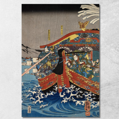 Ritorno Delle Vele 2 Utagawa Kuniyoshi ukn30 quadro stampato su tela