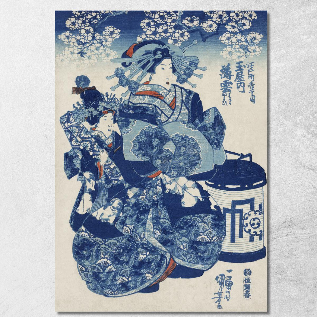 Tamaya Uchi Usugumo Utagawa Kuniyoshi ukn41 quadro stampato su tela